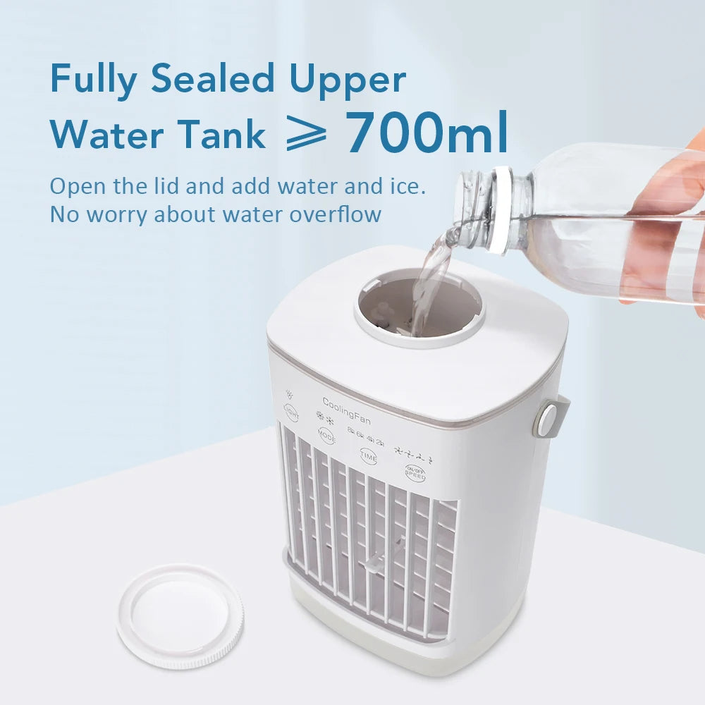 Compact Personal Air Cooler & Purifier with Light