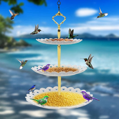 Multi Level Hanging Bird Feeder And Bath Set - Halri