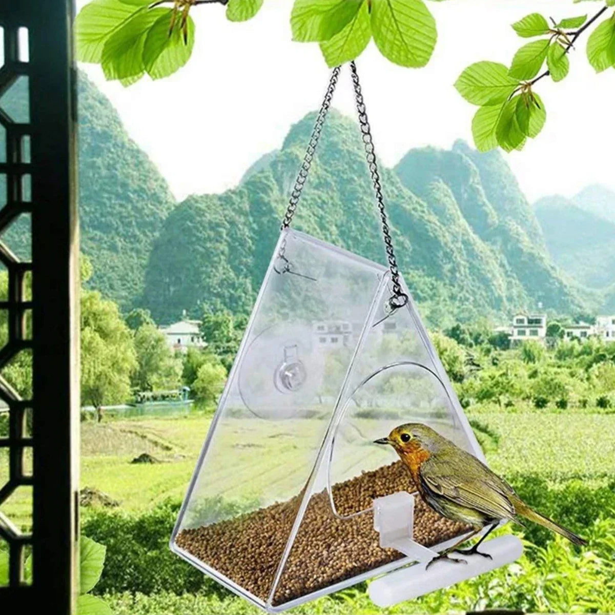 Transparent Plastic Suet Bird Feeder for Yard - Halri