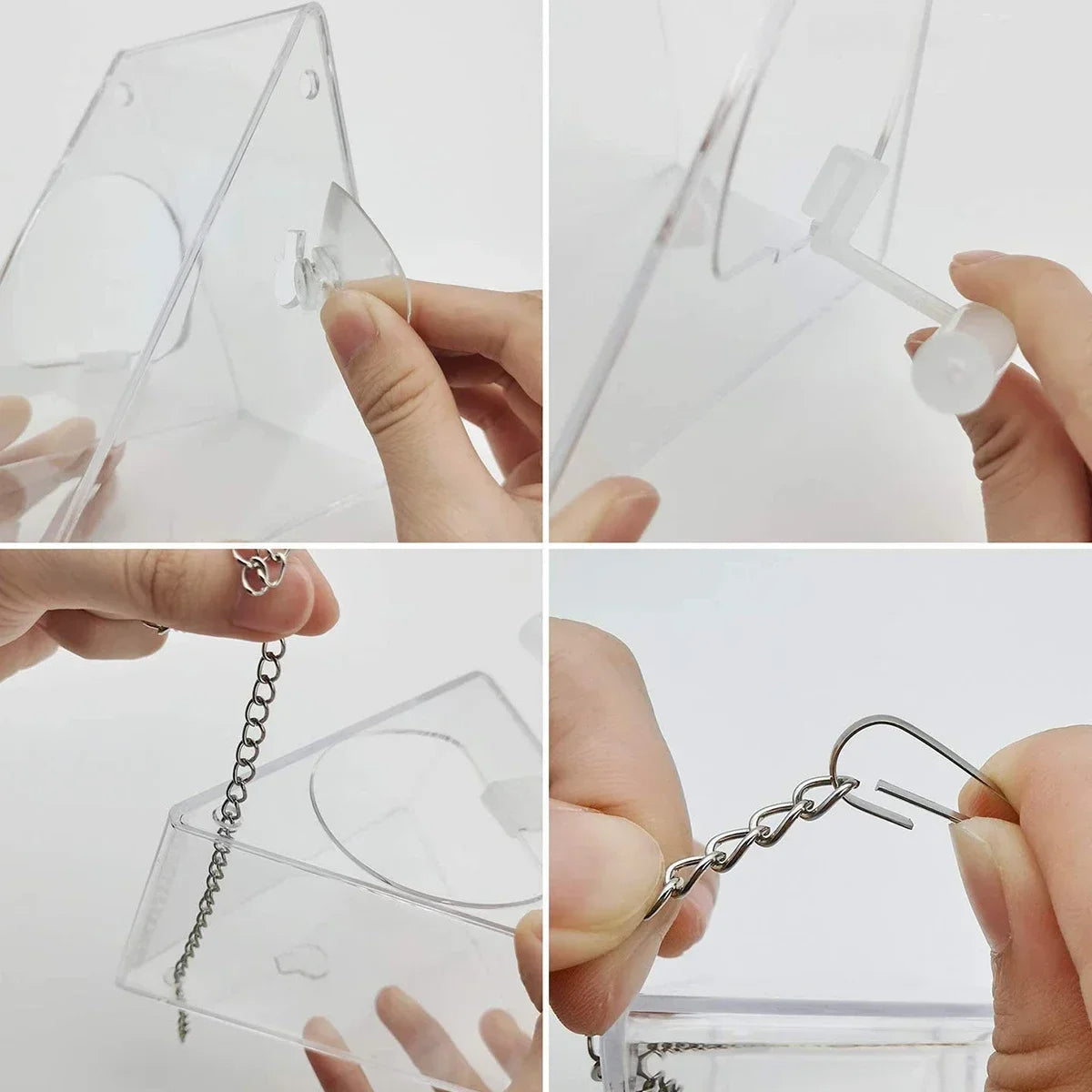 Transparent Plastic Suet Bird Feeder for Yard