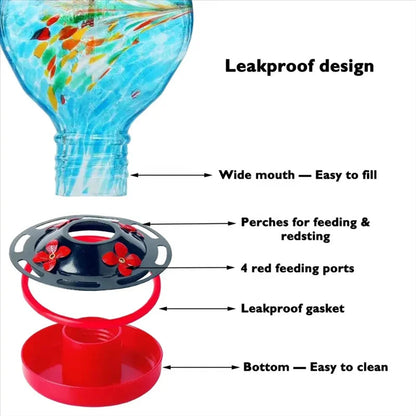 Colorful Glass Suet Bird Feeder