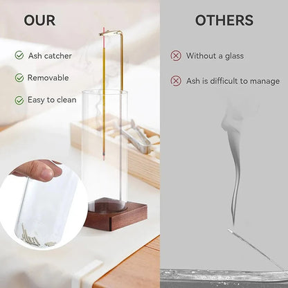 Clear Incense Burner with Detachable Tray