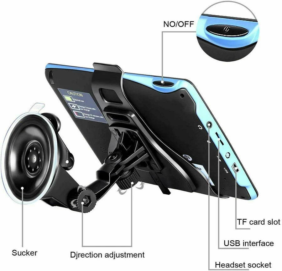 Portable 7 Inch Car Satellite GPS Navigator