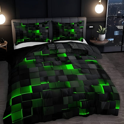 Colorful Bed Quilt Set Bold Geometric Pattern & Sturdy Design
