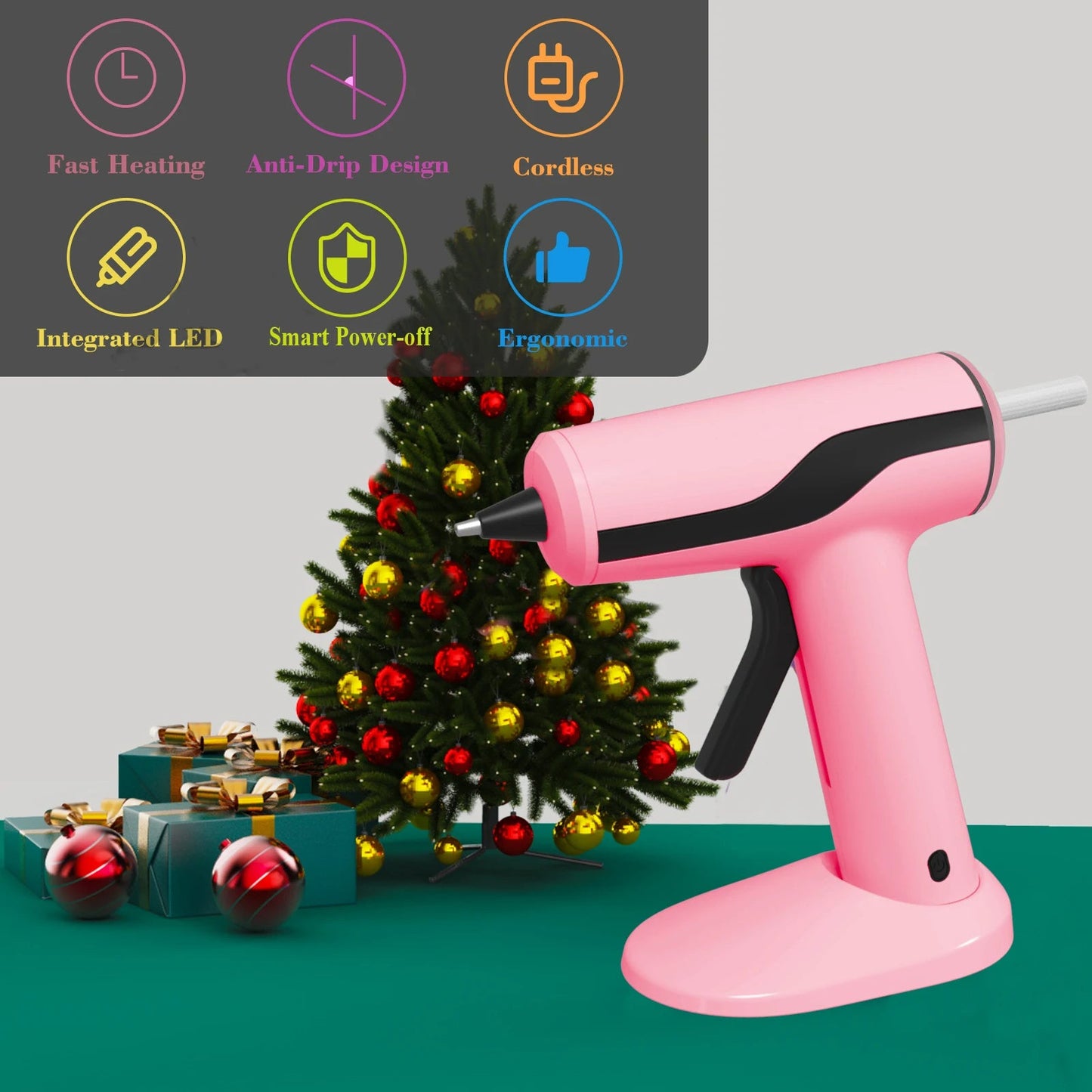 Portable Pink Mini Glue Gun Set