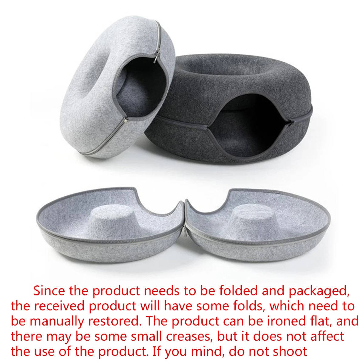 Plush Cat Donut Bed