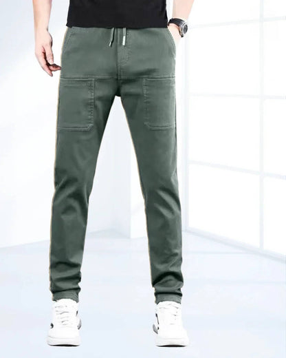 Men's Comfortable Elastic Cargo Trousers with Pockets