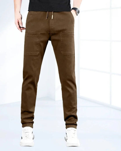 Men's Comfortable Elastic Cargo Trousers with Pockets