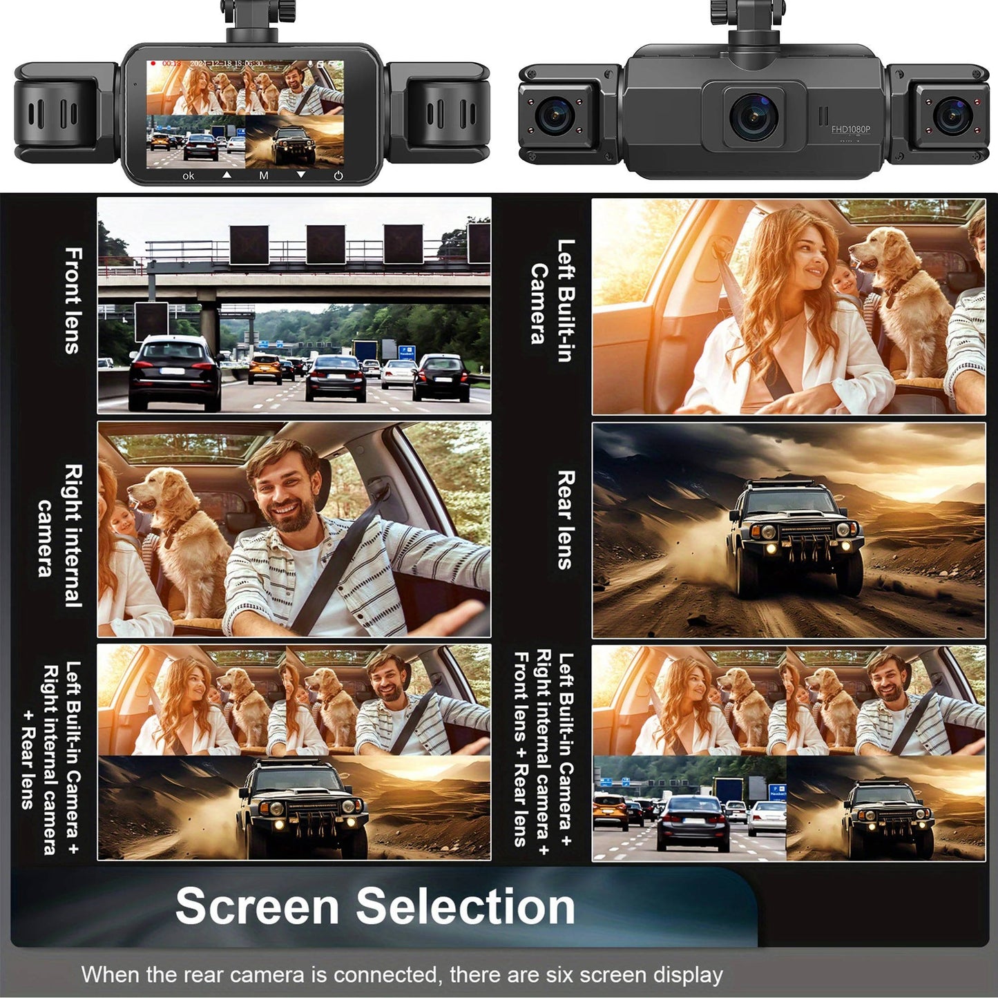 Dual Lens Car Camera Front Rear Night Vision Recorder