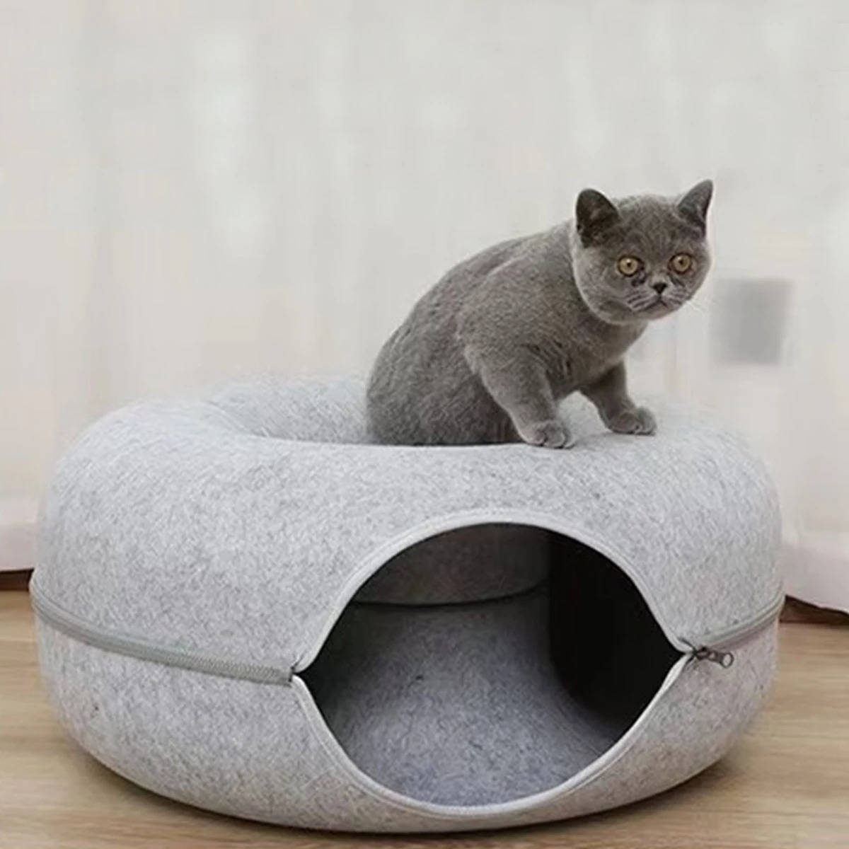 Plush Cat Donut Bed