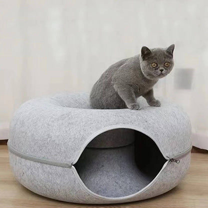 Plush Cat Donut Bed