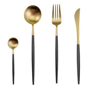Premium 24pc Gold Plated Flatware Set for Elegant Dining