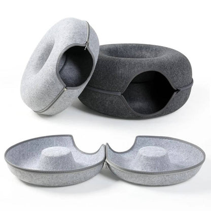 Plush Cat Donut Bed