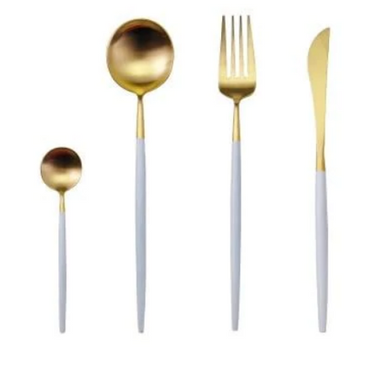 Premium 24pc Gold Plated Flatware Set for Elegant Dining