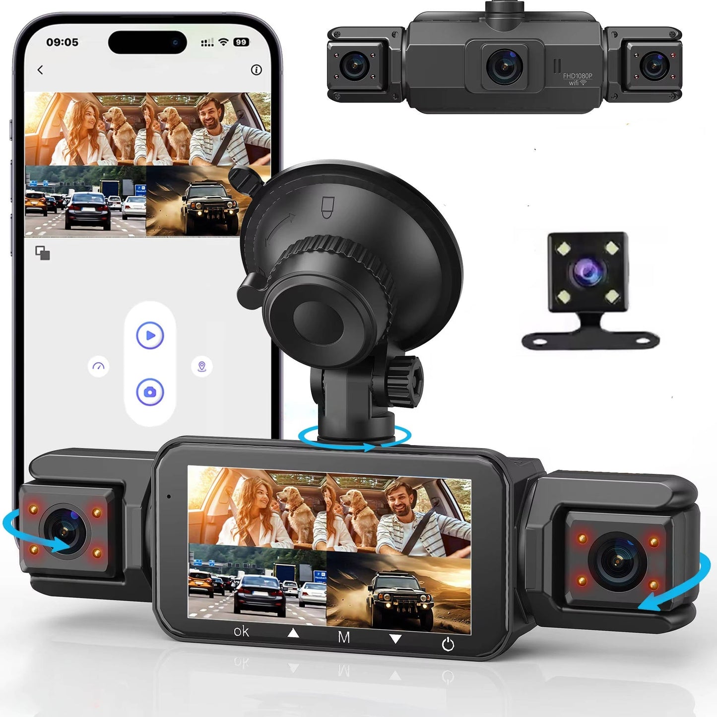 Dual Lens Car Camera Front Rear Night Vision Recorder - Halri