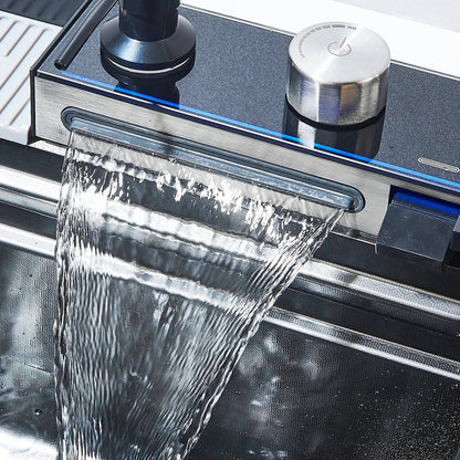 Modern Stainless Steel Kitchen Sink with Faucet and Accessories