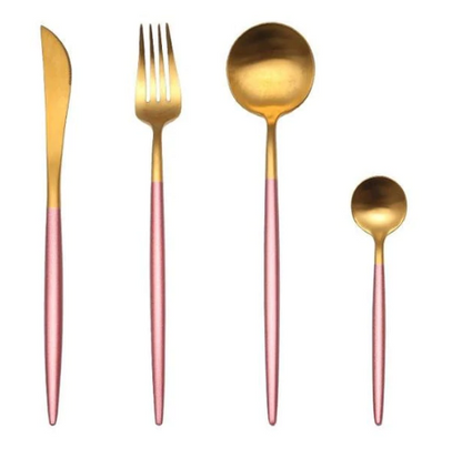 Premium 24pc Gold Plated Flatware Set for Elegant Dining