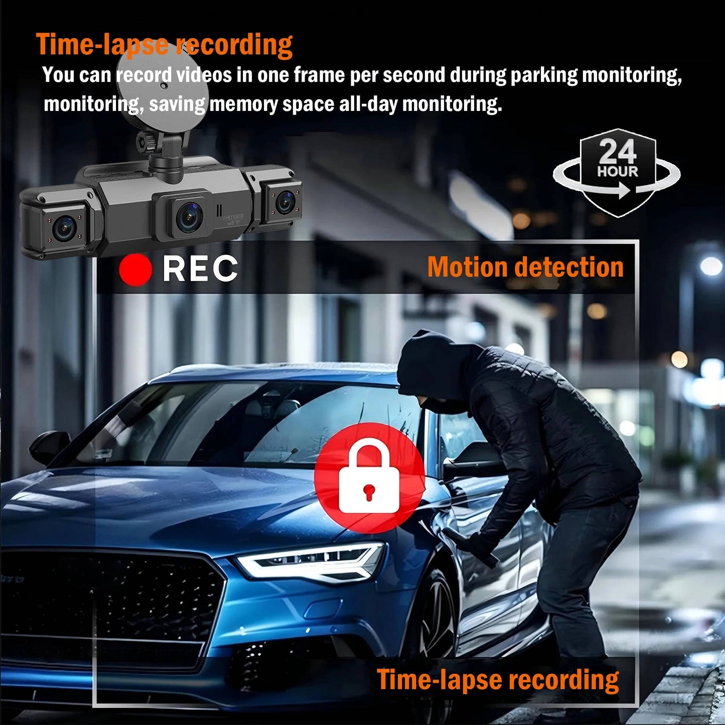 Dual Lens Car Camera Front Rear Night Vision Recorder