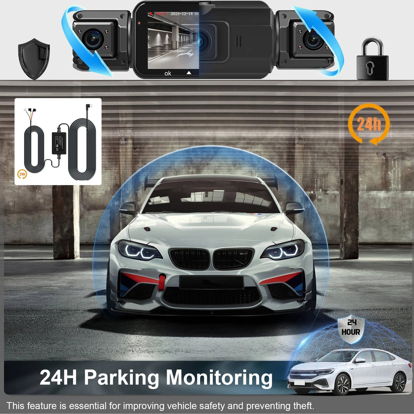 Dual Lens Car Camera Front Rear Night Vision Recorder