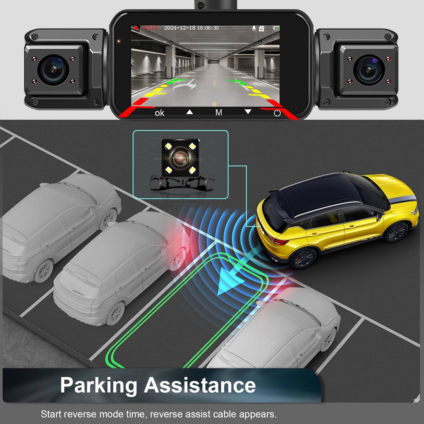 Dual Lens Car Camera Front Rear Night Vision Recorder