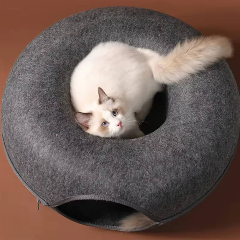 Plush Cat Donut Bed