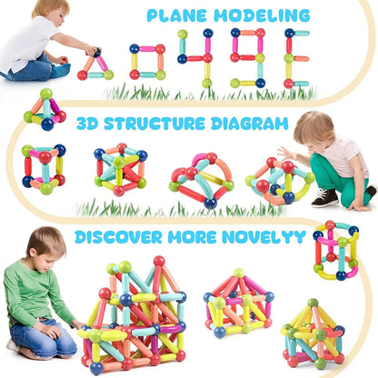 Colorful Magnetic Blocks Educational Toy Set