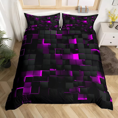 Colorful Bed Quilt Set Bold Geometric Pattern & Sturdy Design