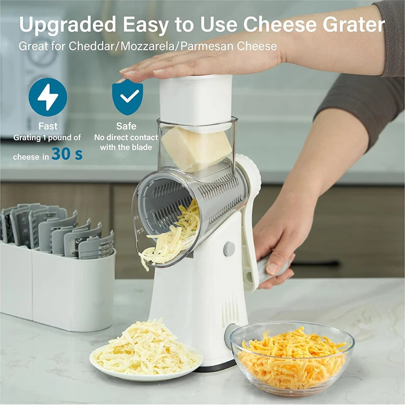 5-in-1 Multi Function Cheese Shredder & Veggie Slicer