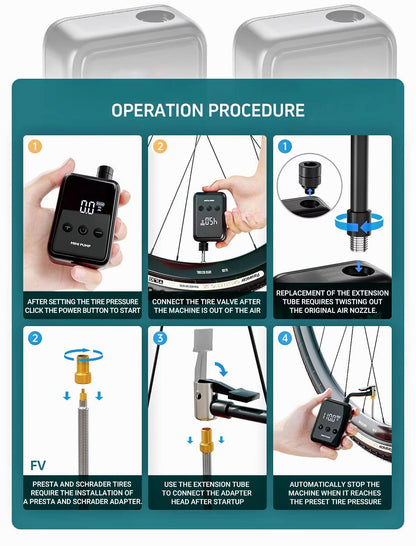Compact Portable Air Bike Pump
