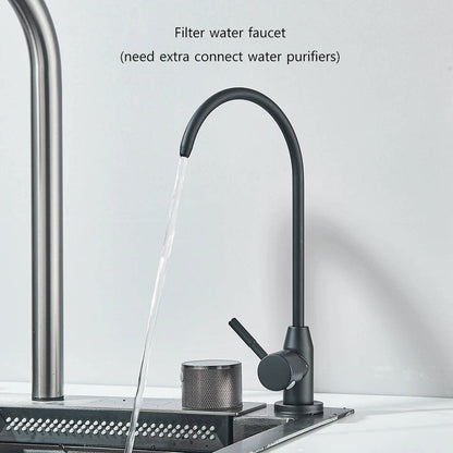 Modern Stainless Steel Kitchen Sink with Faucet and Accessories