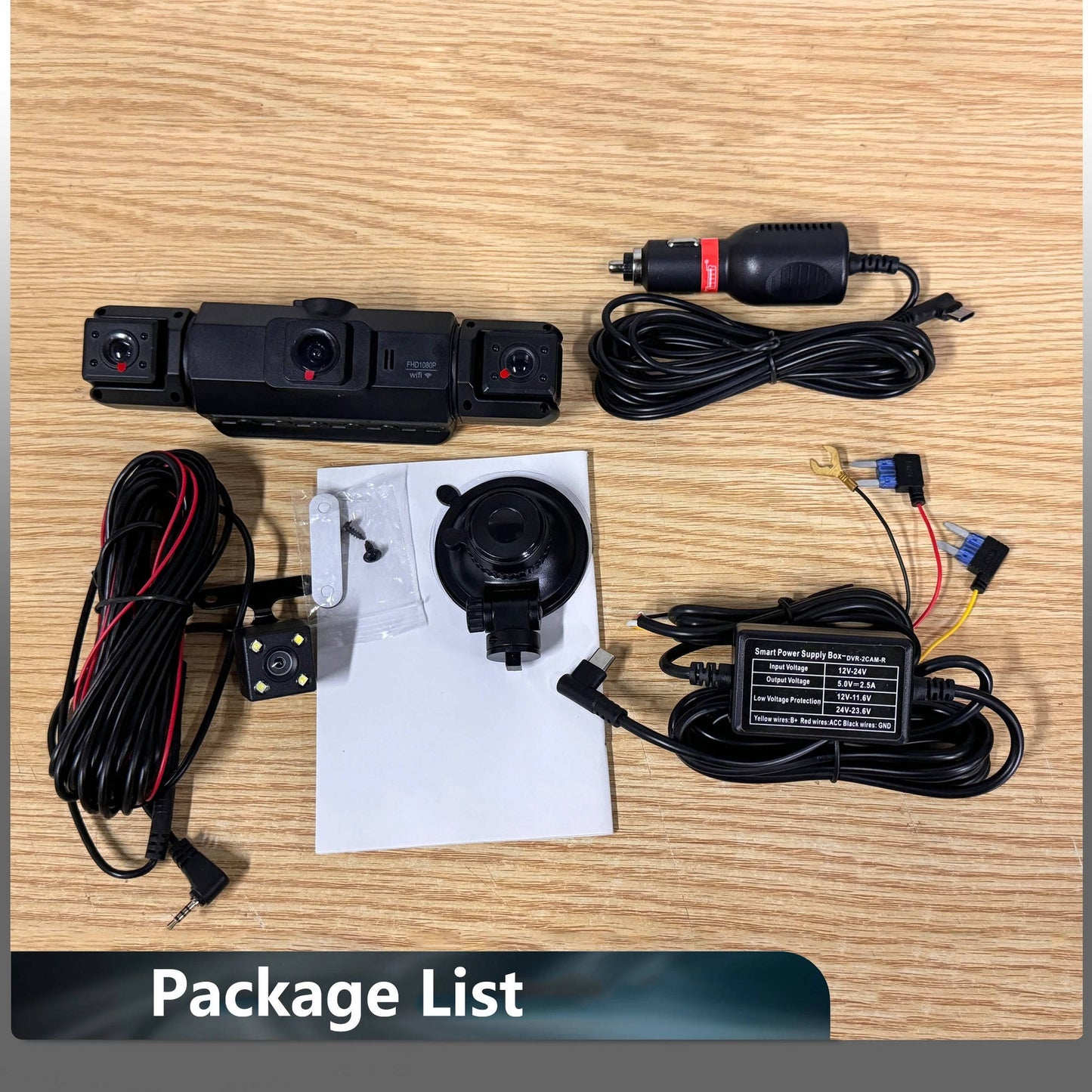 Dual Lens Car Camera Front Rear Night Vision Recorder