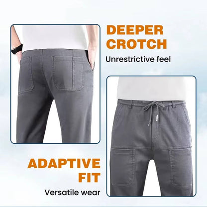 Men's Comfortable Elastic Cargo Trousers with Pockets