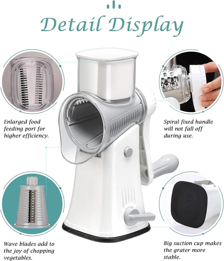 5-in-1 Multi Function Cheese Shredder & Veggie Slicer