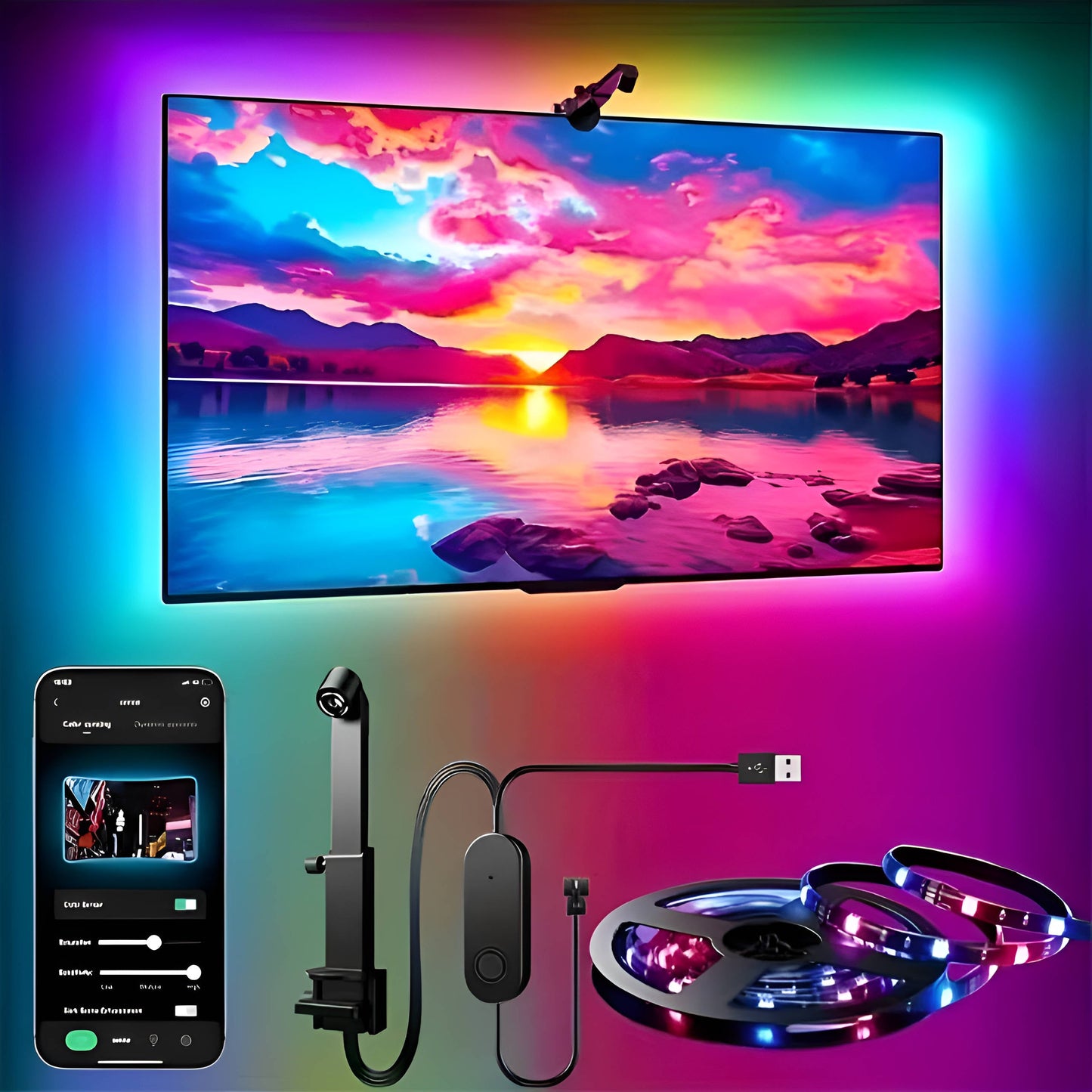 Slim LED TV Ambient Lighting Strip - Halri
