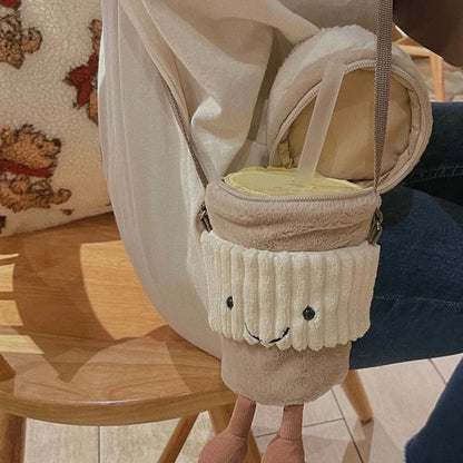 Fashionable Coffee Tea Small Crossbody Purse