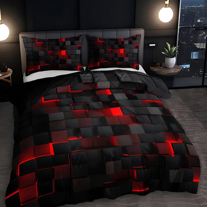 Colorful Bed Quilt Set Bold Geometric Pattern & Sturdy Design - Halri