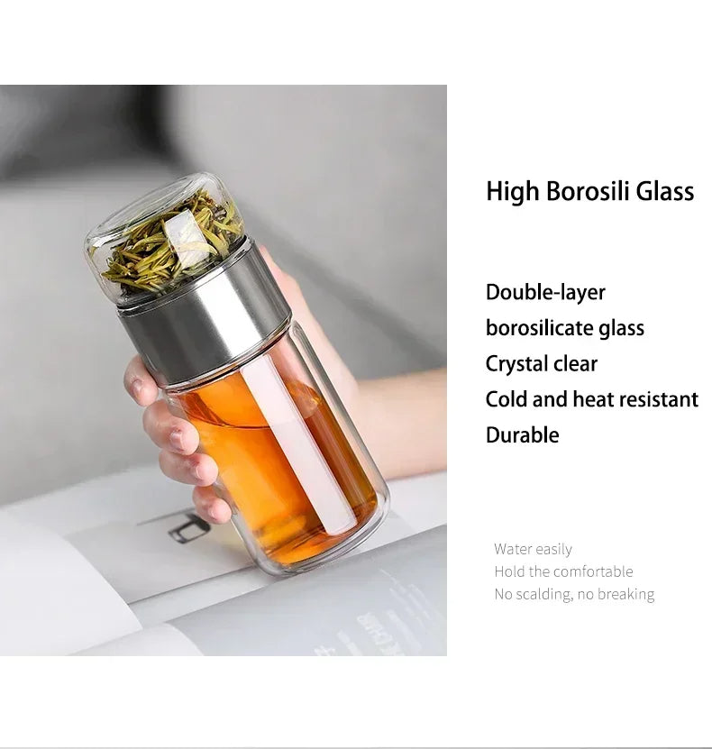 Premium Glass Thermal Tea Steeper Mug