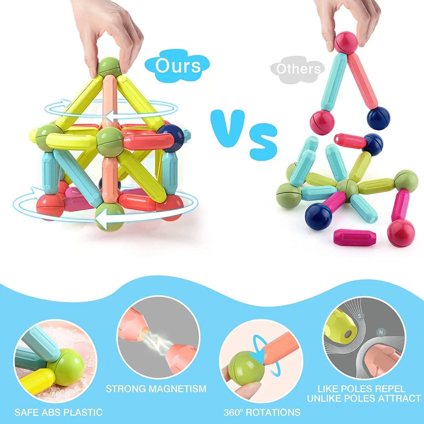 Colorful Magnetic Blocks Educational Toy Set
