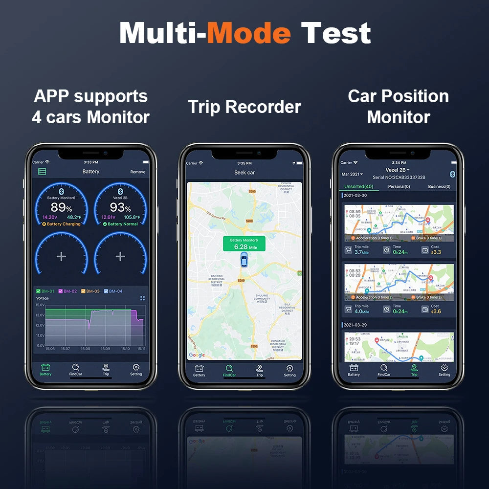 Wireless Car Battery Checker with Bluetooth