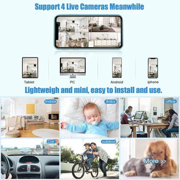Compact Wi-Fi Home Security Camera with Motion Alert