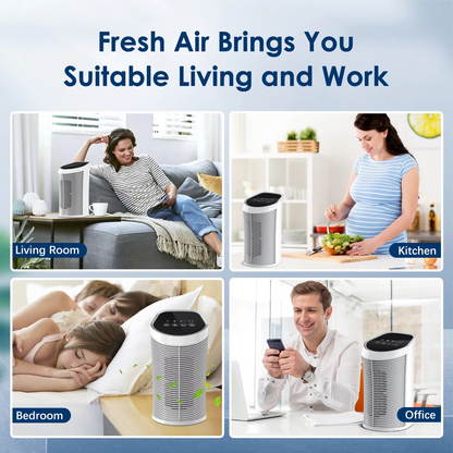Compact Home Air Cleaner HEPA Filter 200 Sq Ft