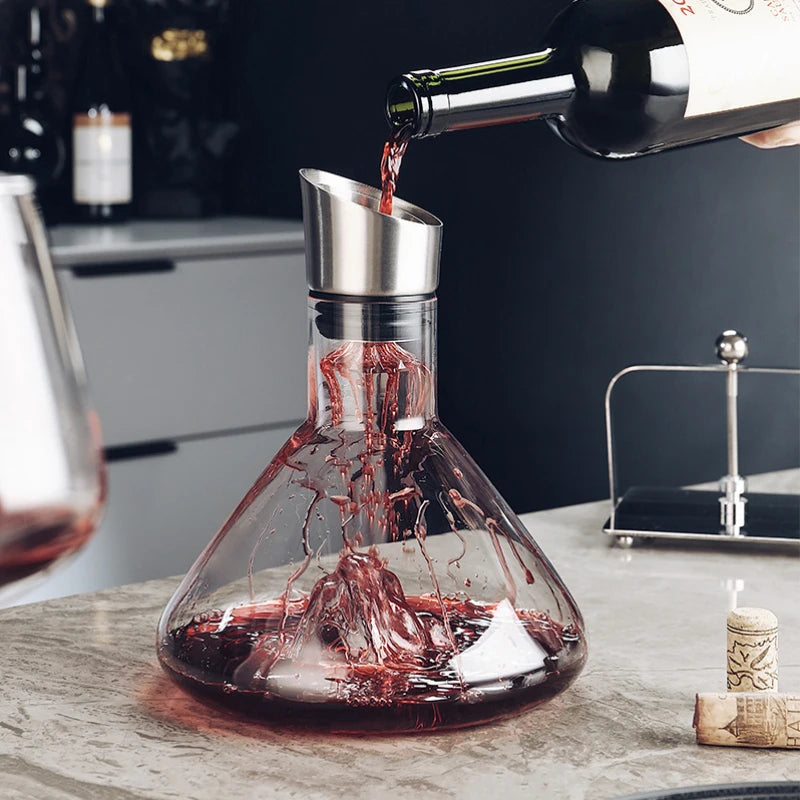Large Glass Wine Pourer with Aerator