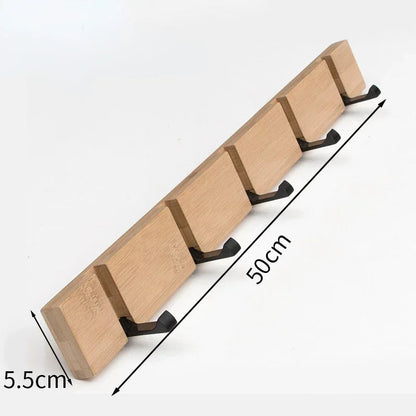 Space-Saving Wooden Wall Hook with Storage
