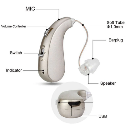 Portable Rechargeable Bluetooth Hearing Amplifier Headphones