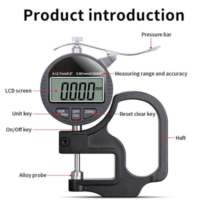 Precise Digital Thickness Tester for Paper Metal