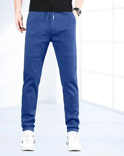 Men's Comfortable Elastic Cargo Trousers with Pockets