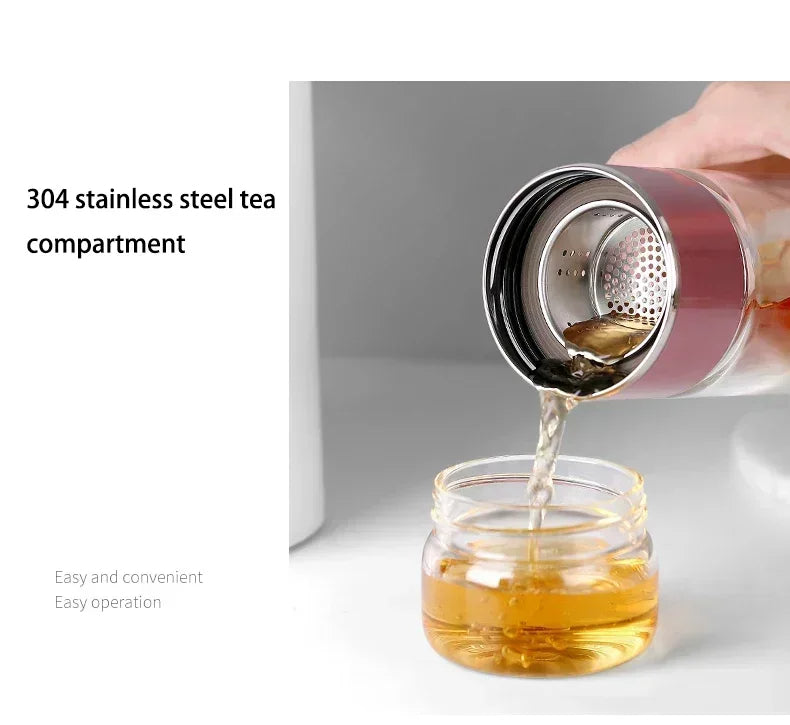 Premium Glass Thermal Tea Steeper Mug