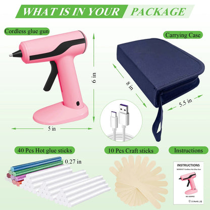 Portable Pink Mini Glue Gun Set