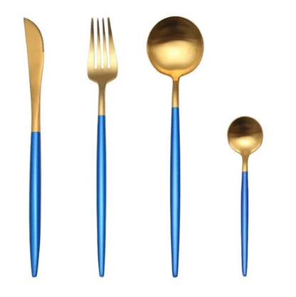 Premium 24pc Gold Plated Flatware Set for Elegant Dining