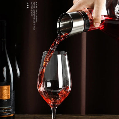 Large Glass Wine Decanter with Built in Aerator